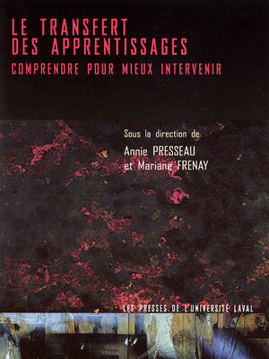 cover image of Le transfert des apprentissages